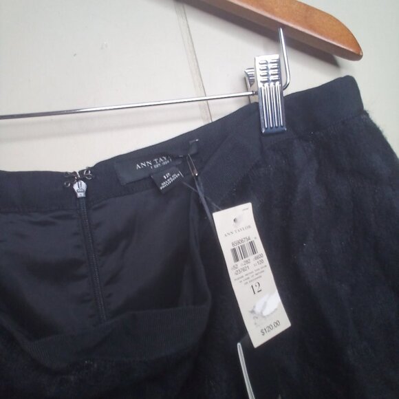 Ann Taylor Skirt 12 Textured Wool Blend Black - Picture 5 of 14